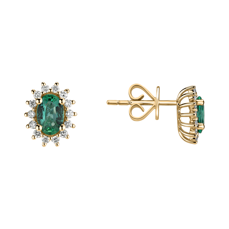 Náušnice so smaragdom a diamantmi Princess Sparkle