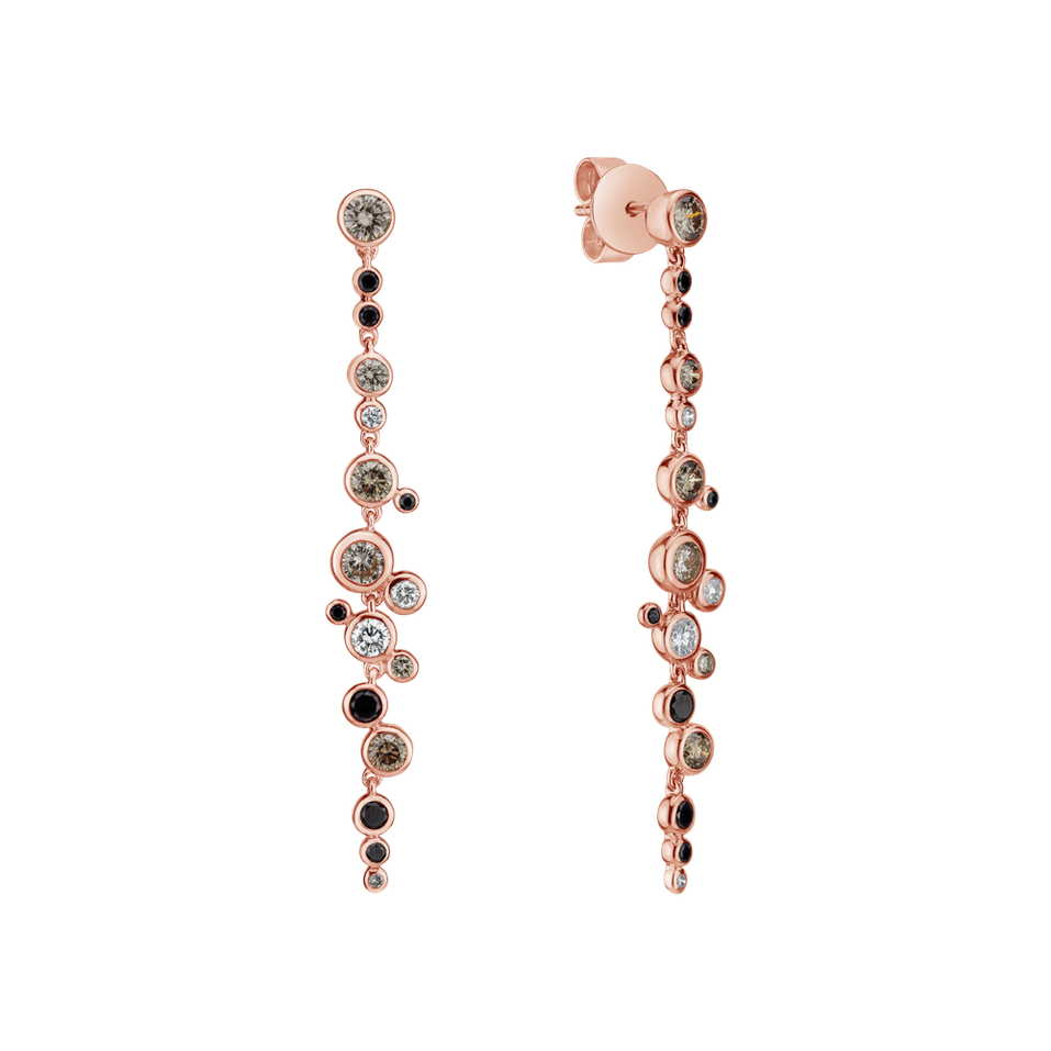 Náušnice s farebnými diamantmi Heaven Waterfall