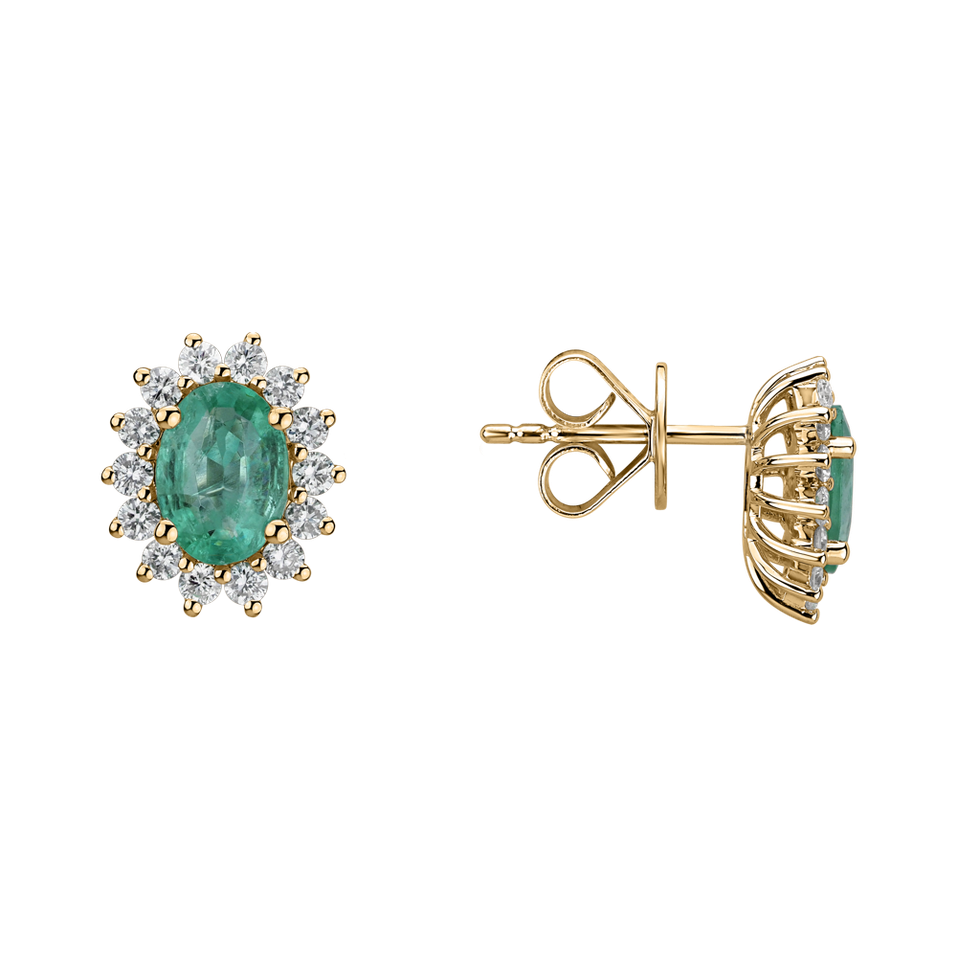 Náušnice so smaragdom a diamantmi Princess Sparkle