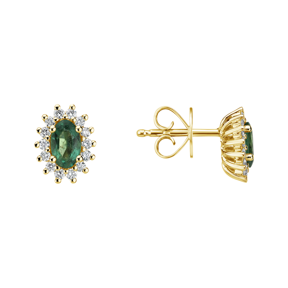 Náušnice so smaragdom a diamantmi Princess Sparkle