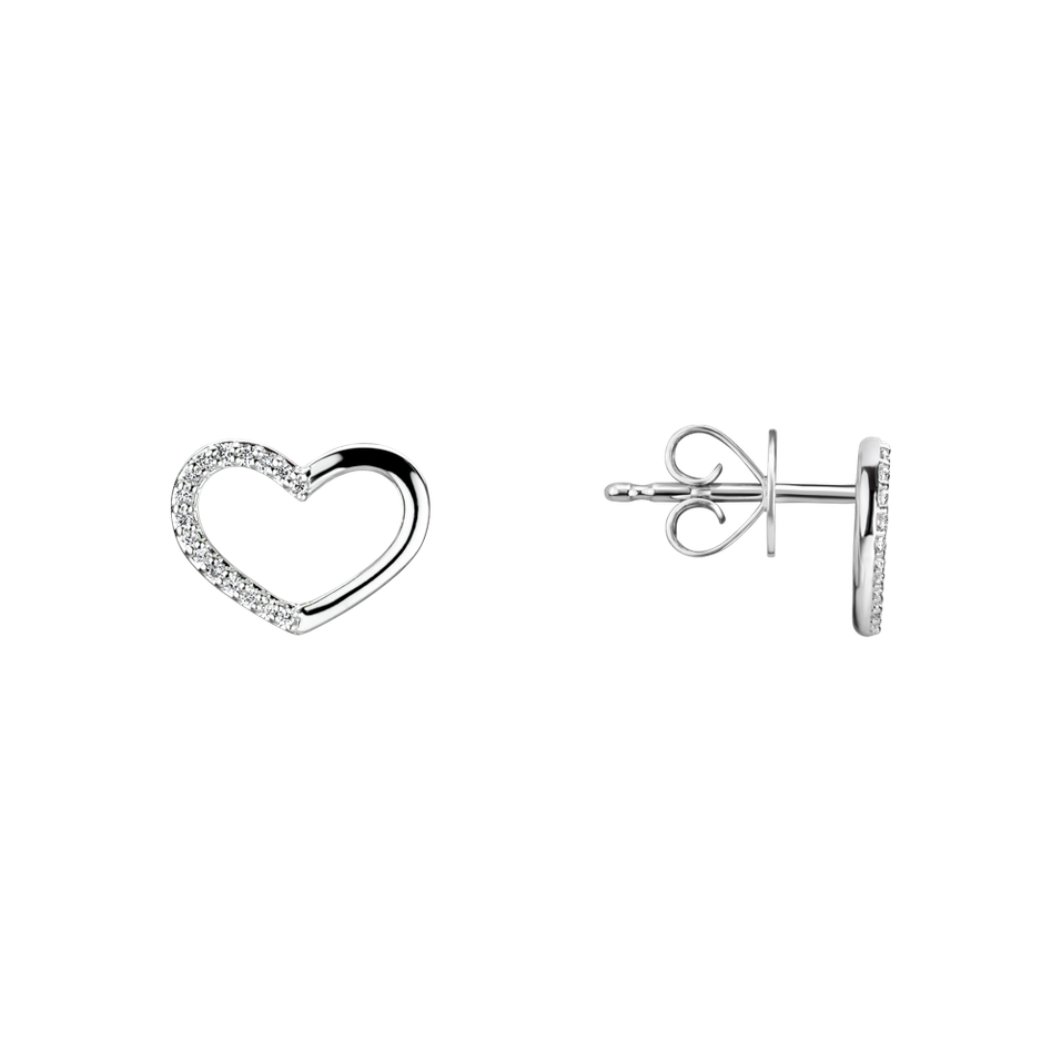 Náušnice s diamantmi Shiny Hearts