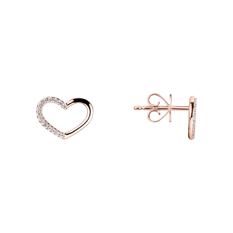 Náušnice s diamantmi Shiny Hearts