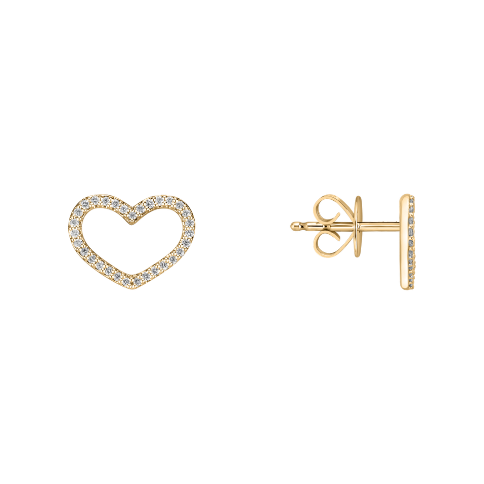 Náušnice s diamantmi Shiny Hearts