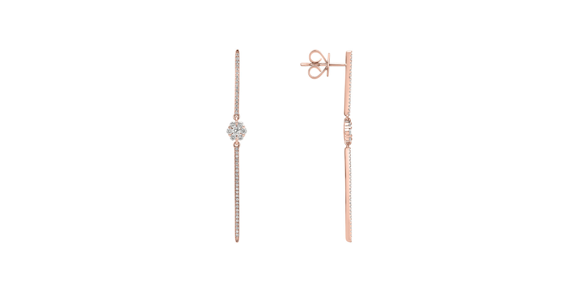 Náušnice s diamantmi Diamond Waterfall