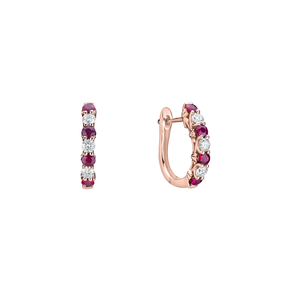 Náušnice s diamantmi a rubínmi Gem Grace