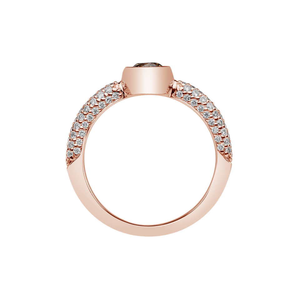 Prsteň s bielymi a hnedými diamantmi Miracle Ray