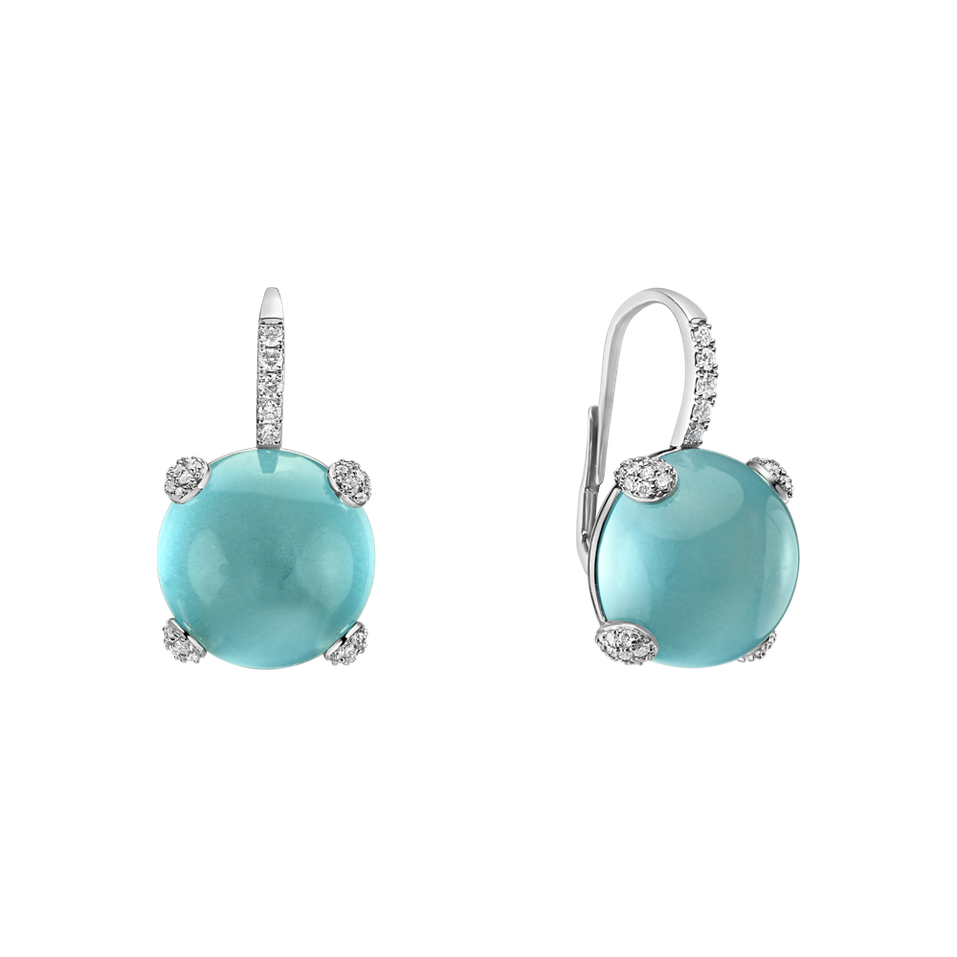 Náušnice s topásom a diamantmi Royal Drops