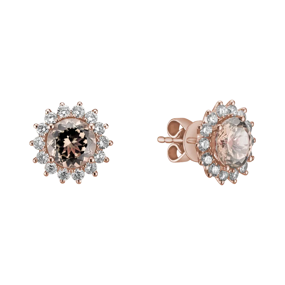 Náušnice s morganitom a diamantmi Stellar Hope