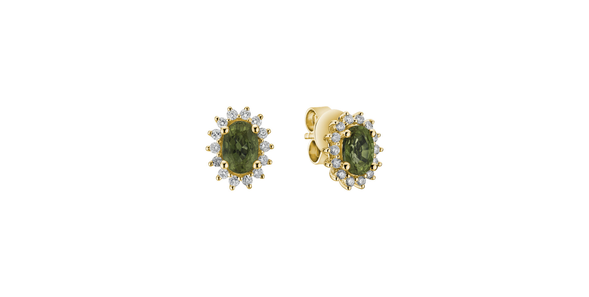 Náušnice s zafírom a diamantmi Princess Sparkle