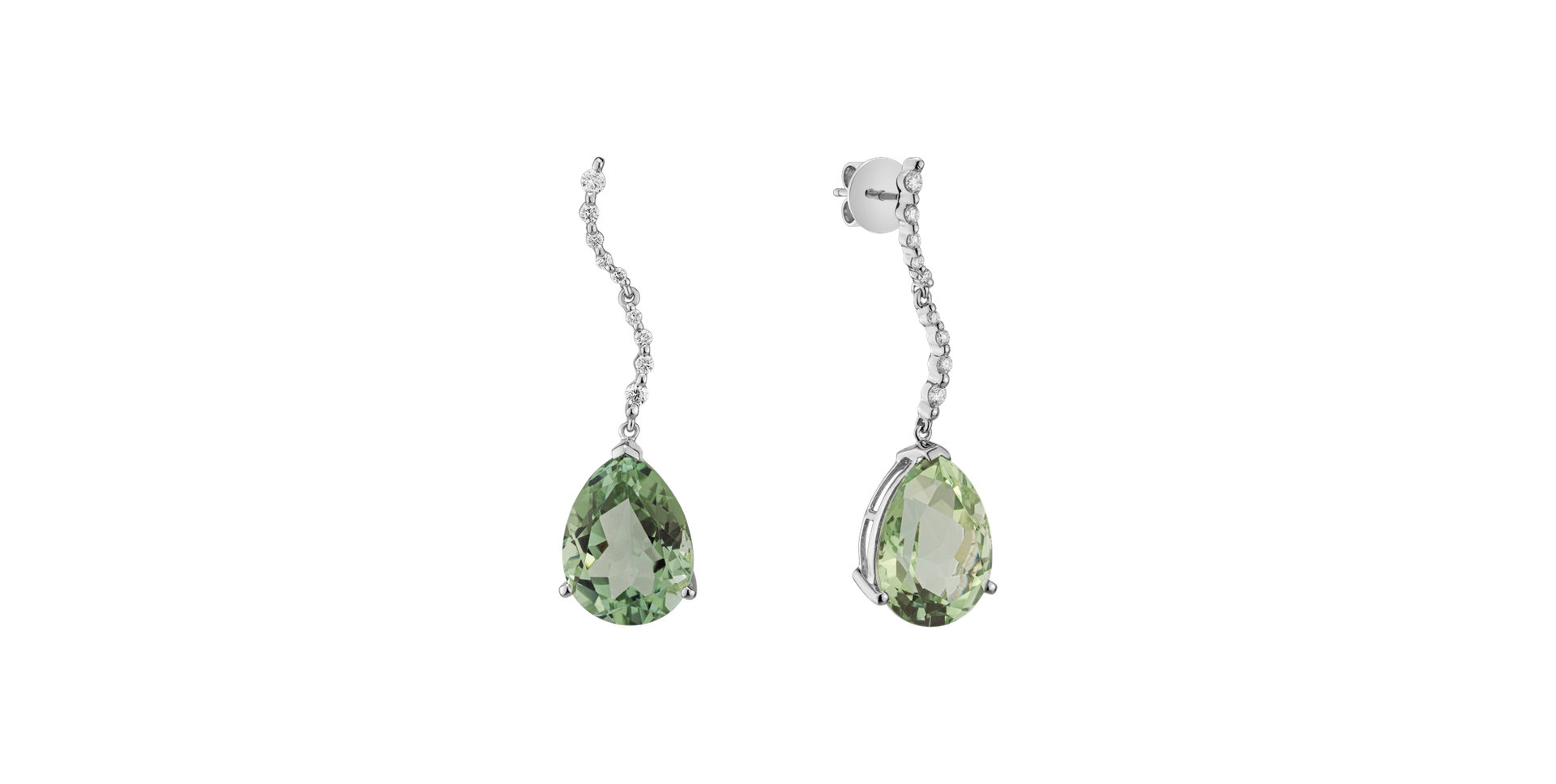 Náušnice s ametystom diamantmi Dimitris