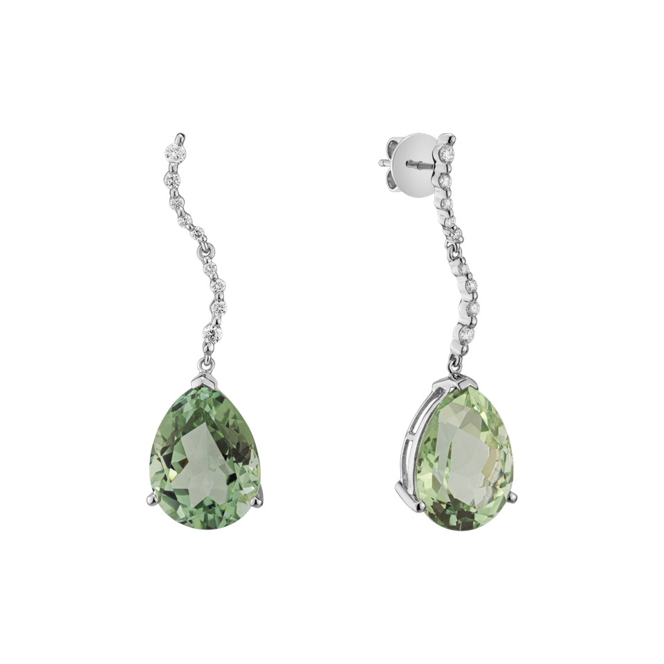 Náušnice s ametystom diamantmi Dimitris