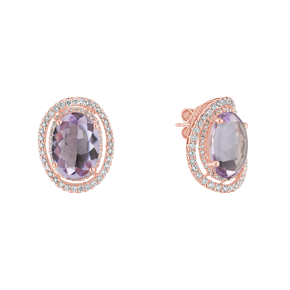 Náušnice s ametystom diamantmi Astero