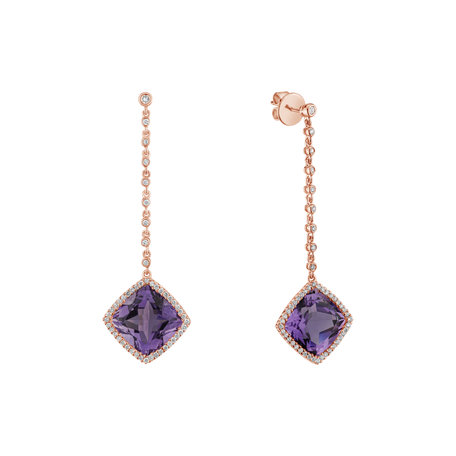 Náušnice s ametystom diamantmi Product License