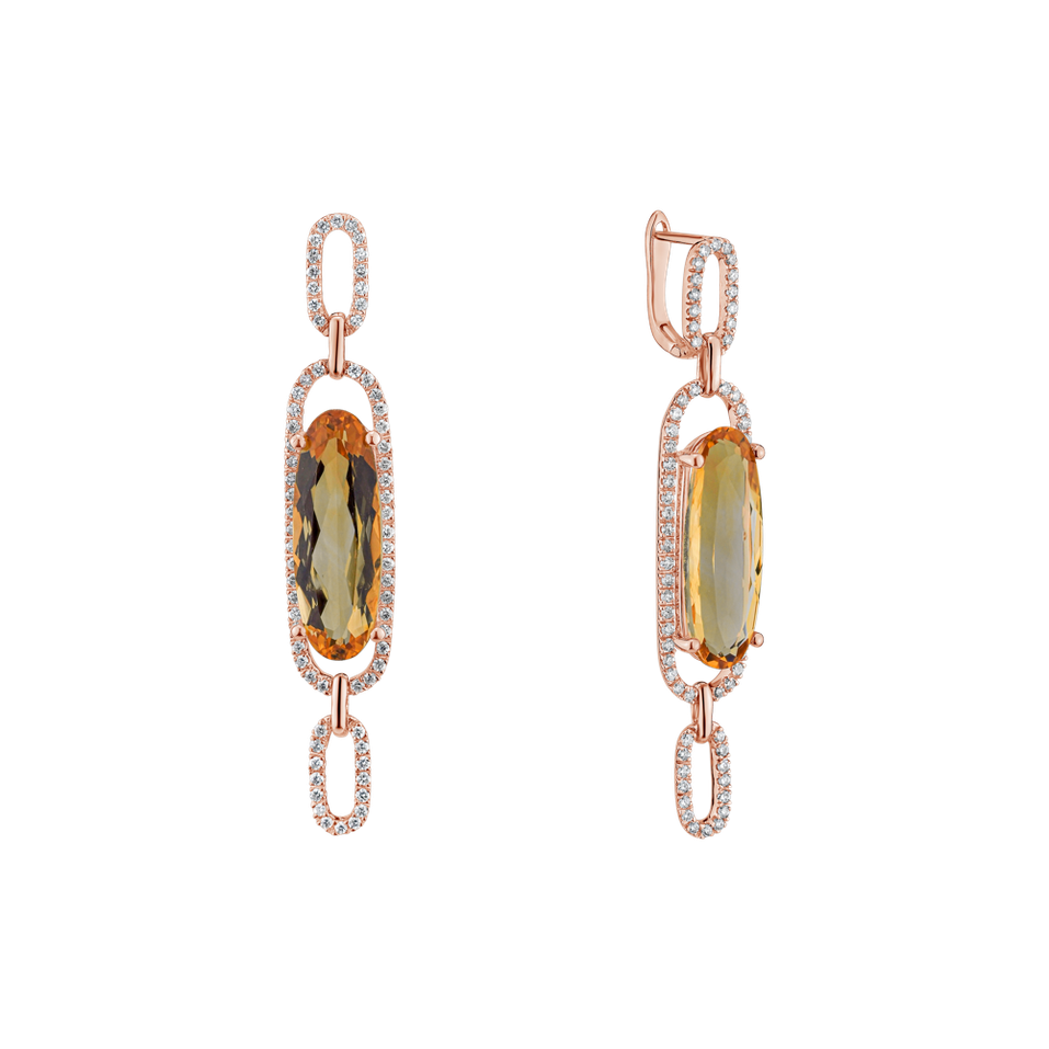 Náušnice s citrínom a diamantmi Isidoros