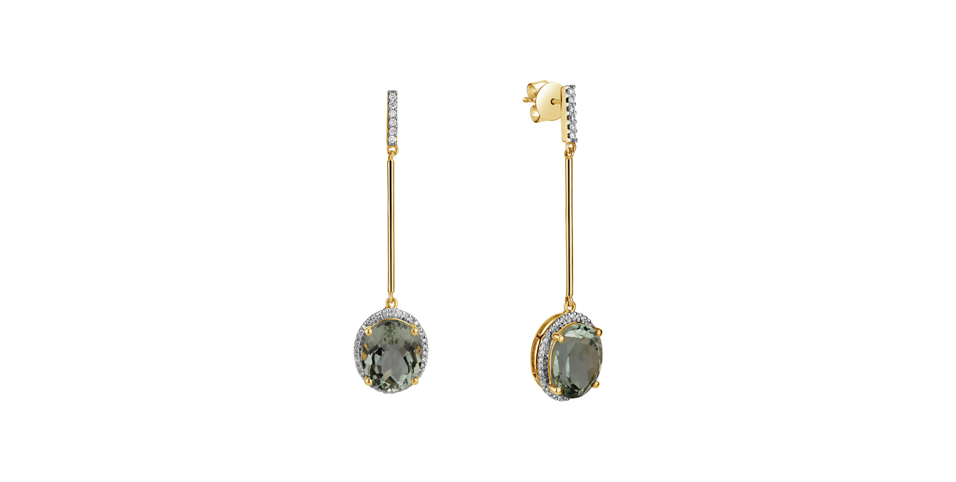 Náušnice s ametystom diamantmi Silvia