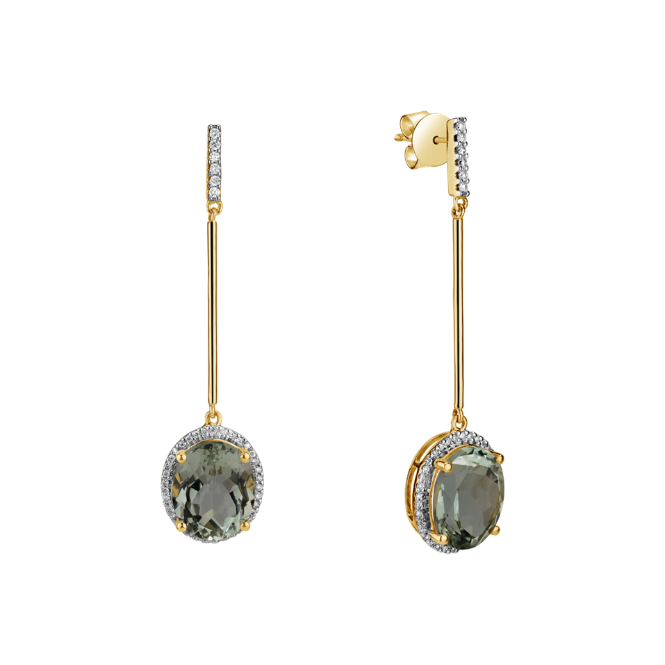 Náušnice s ametystom diamantmi Silvia