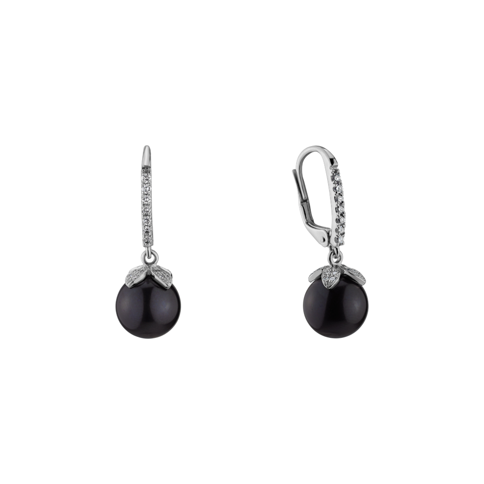 Náušnice s perlou a diamantmi Indescribable Pearls