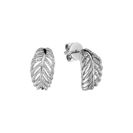 Náušnice s diamantmi Feather of Heaven