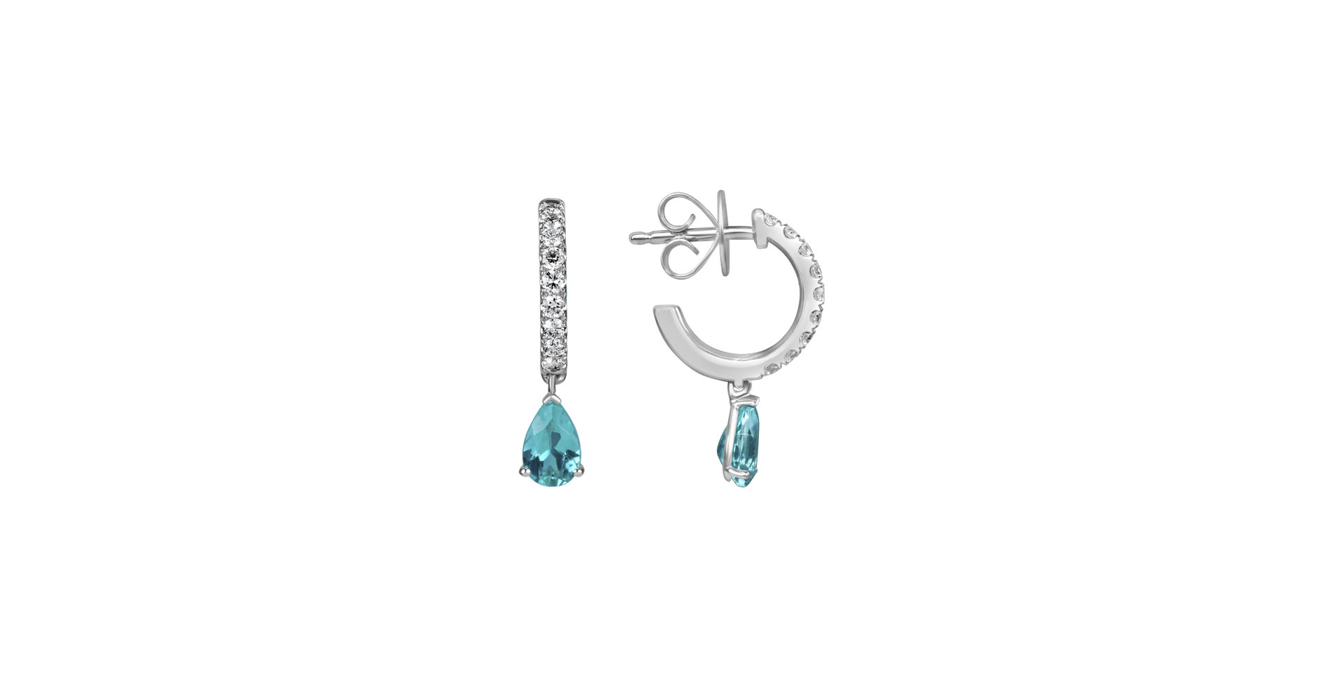 Náušnice s paraibou a diamantmi Aqua Soul