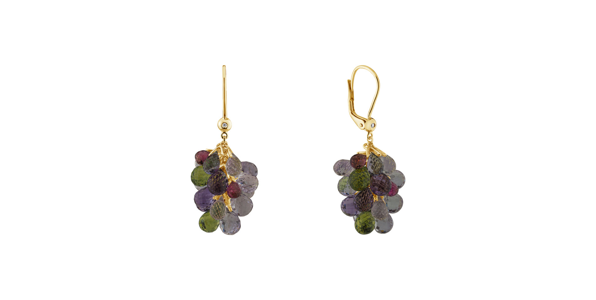 Náušnice s diamantom a drahokamami Nucci