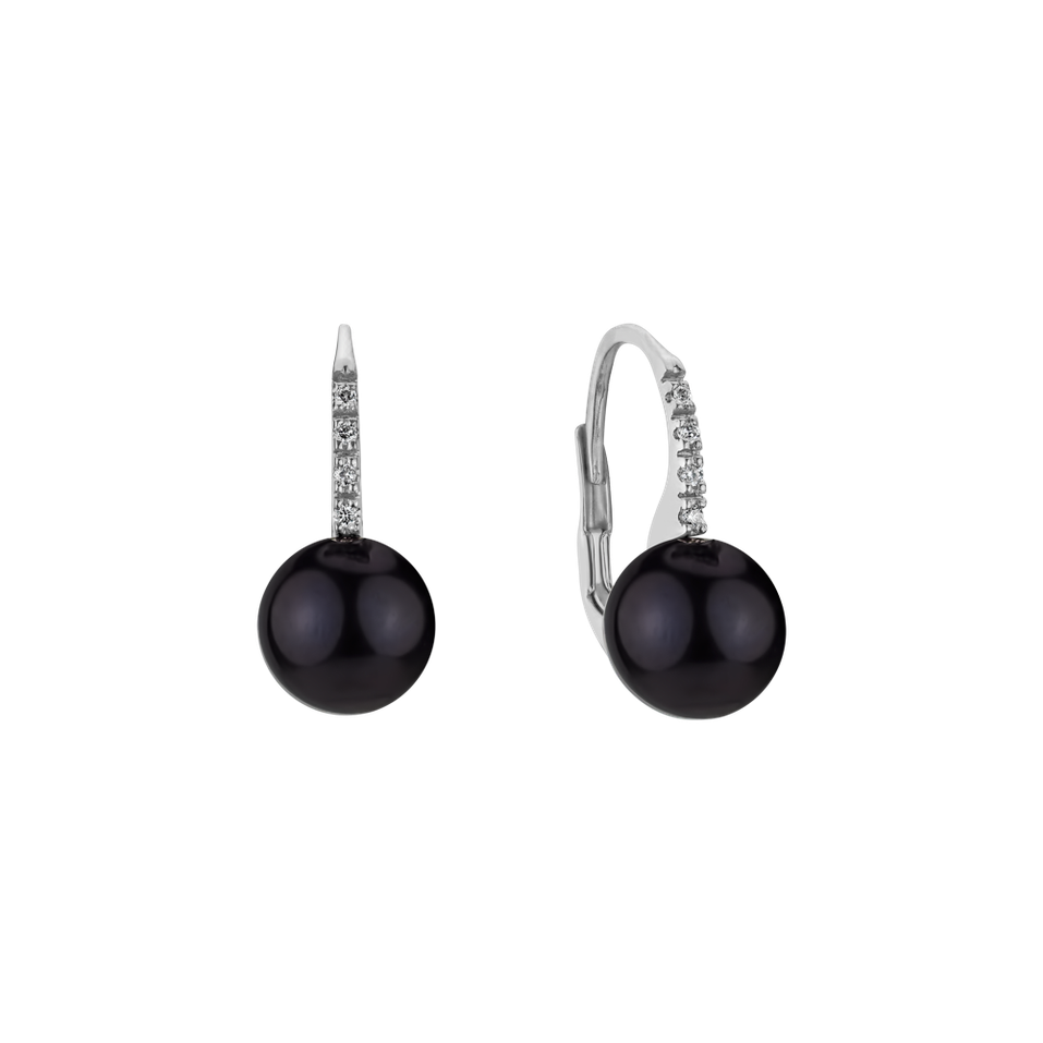 Náušnice s perlou a diamantmi Thyestes