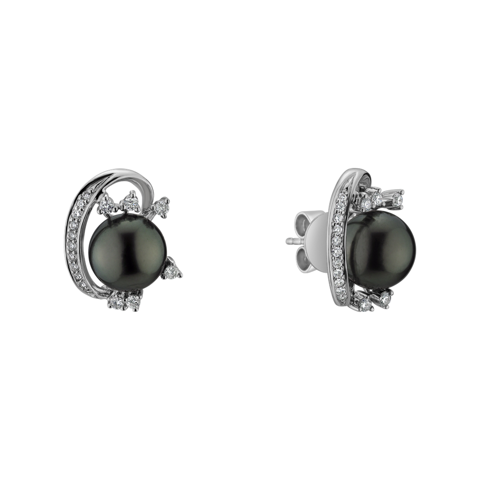 Náušnice s perlou a diamantmi Ocean Abyss