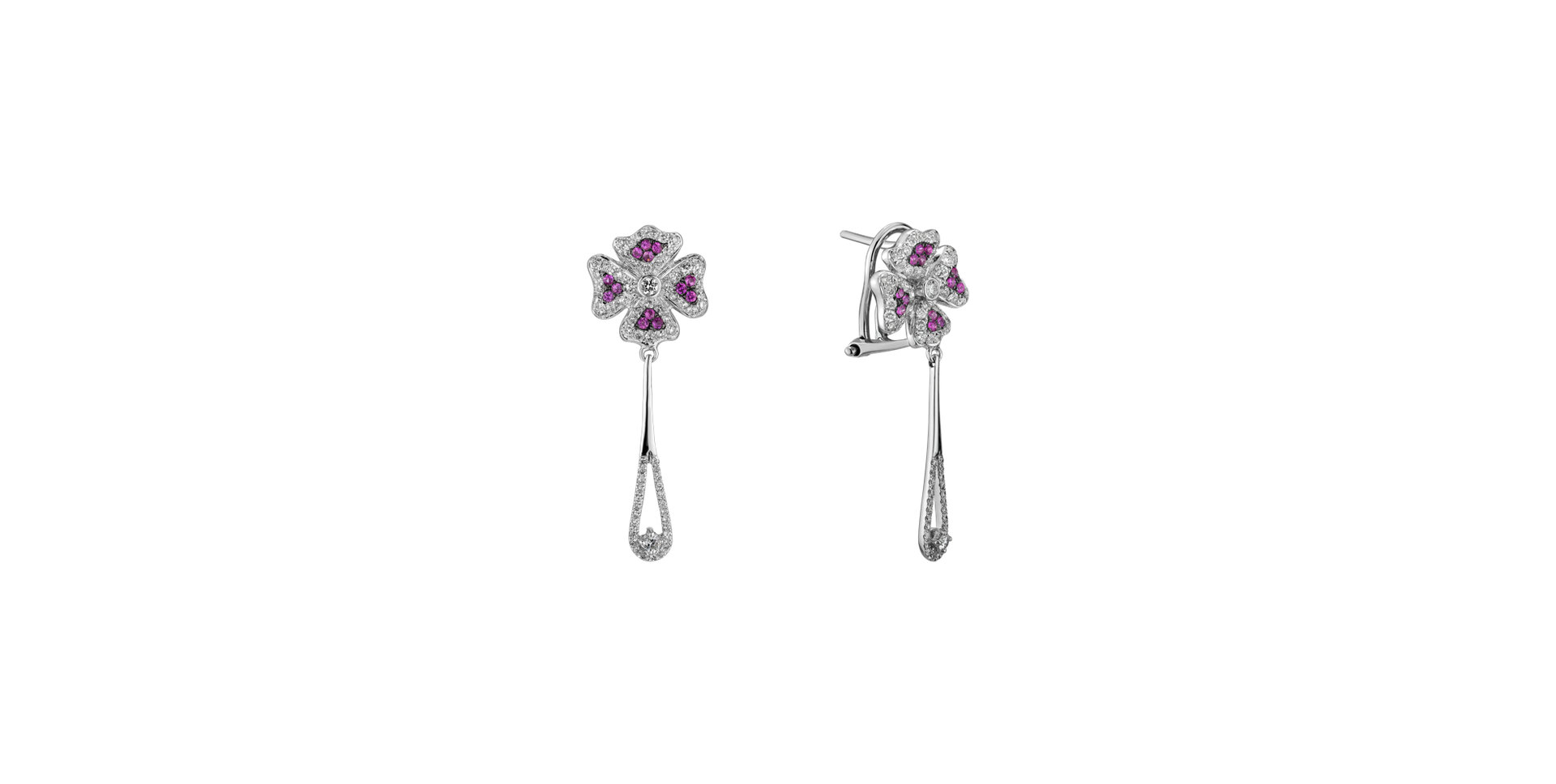 Náušnice s diamantmi a zafírmi Iguana