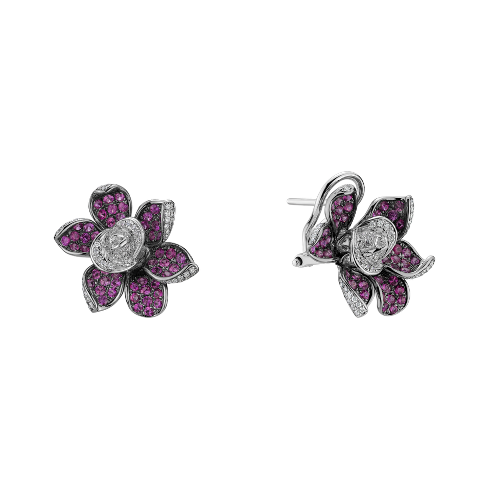 Náušnice s diamantmi a zafírmi Princess Miyuki