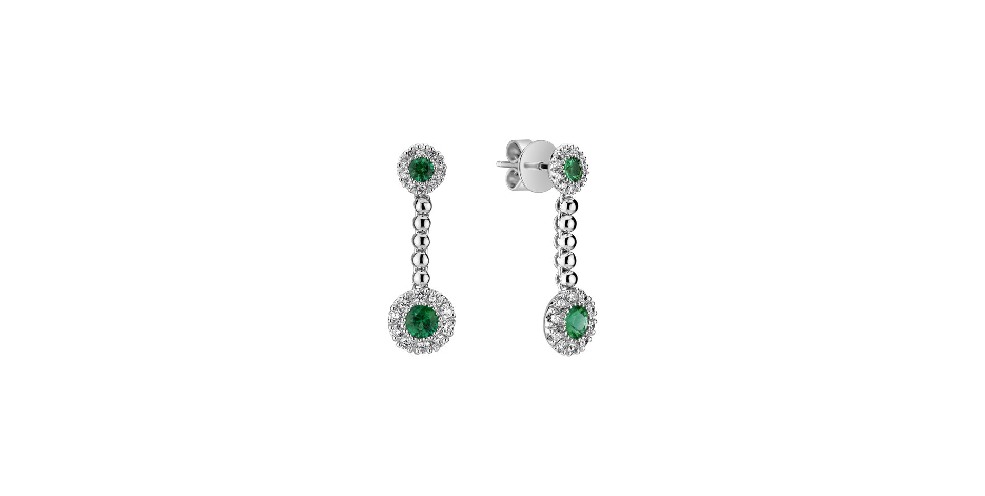 Náušnice s diamantmi a smaragdmi Lacy Cowan