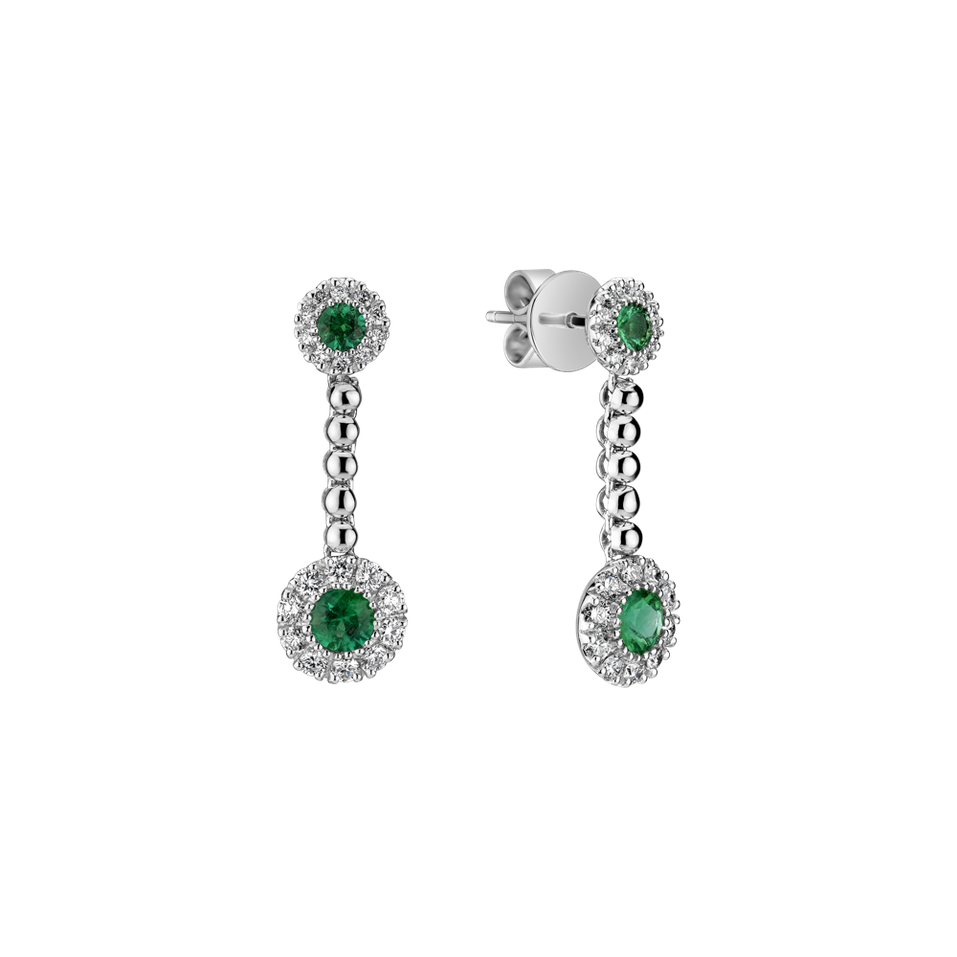Náušnice s diamantmi a smaragdmi Lacy Cowan