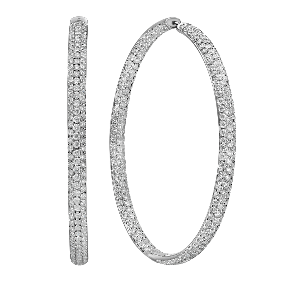 Náušnice s diamantmi Glittery Circles