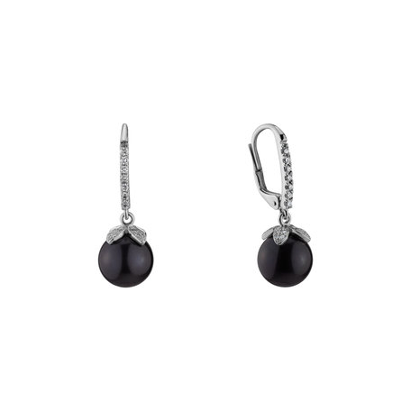 Náušnice s perlou a diamantmi Indescribable Pearls