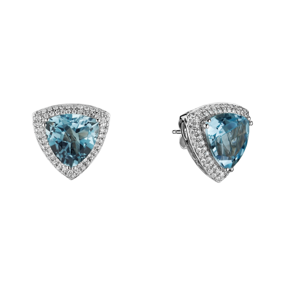 Náušnice s topásom a diamantmi Circe