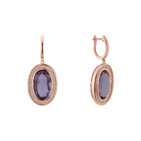 Náušnice s ametystom diamantmi Melissa
