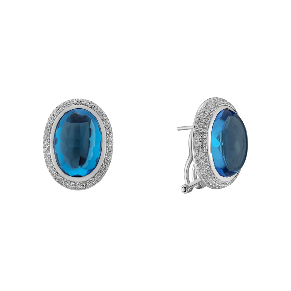 Náušnice s topásom a diamantmi Lullabic Melody