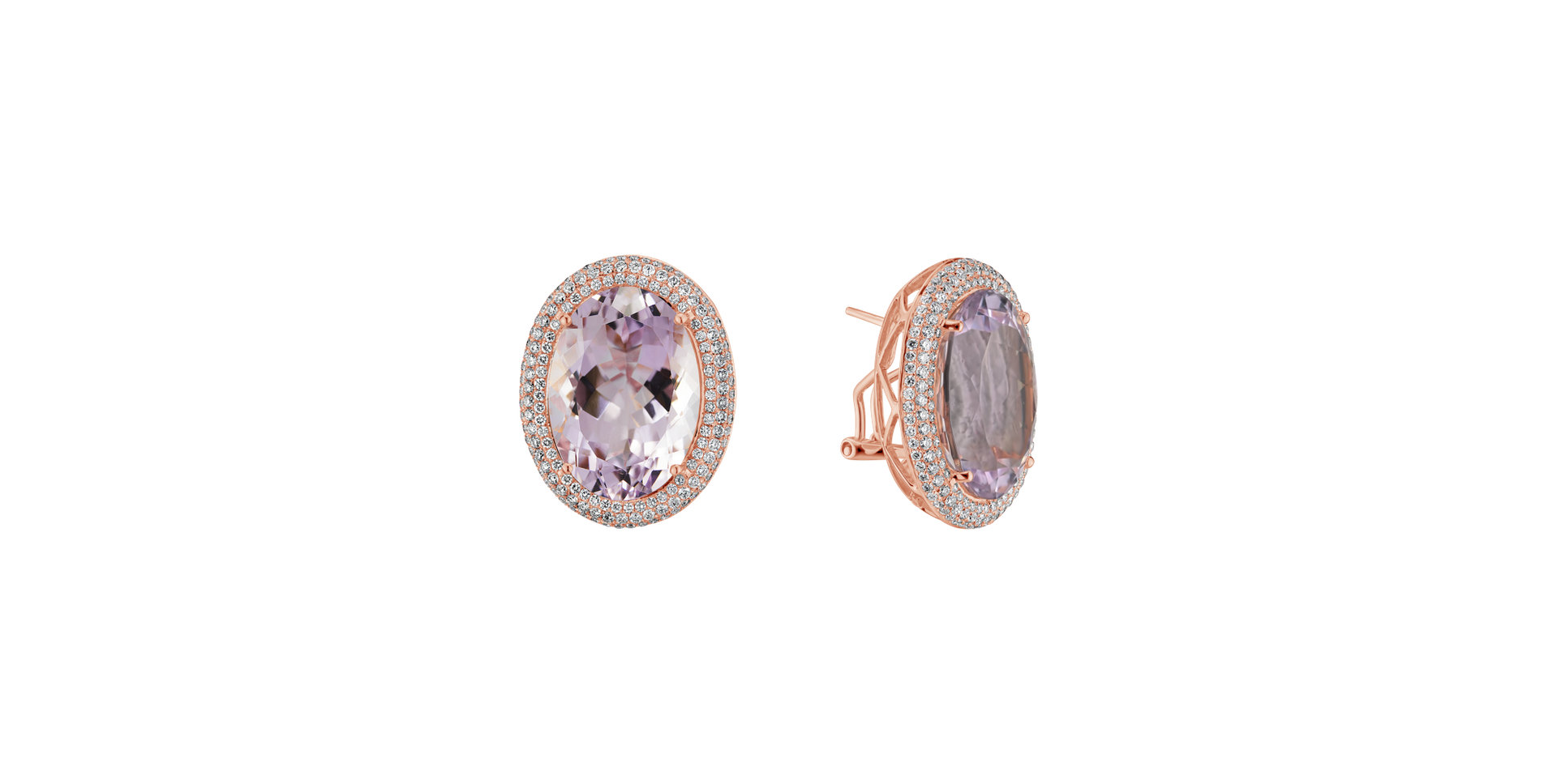 Náušnice s ametystom diamantmi Fantasy Majesty