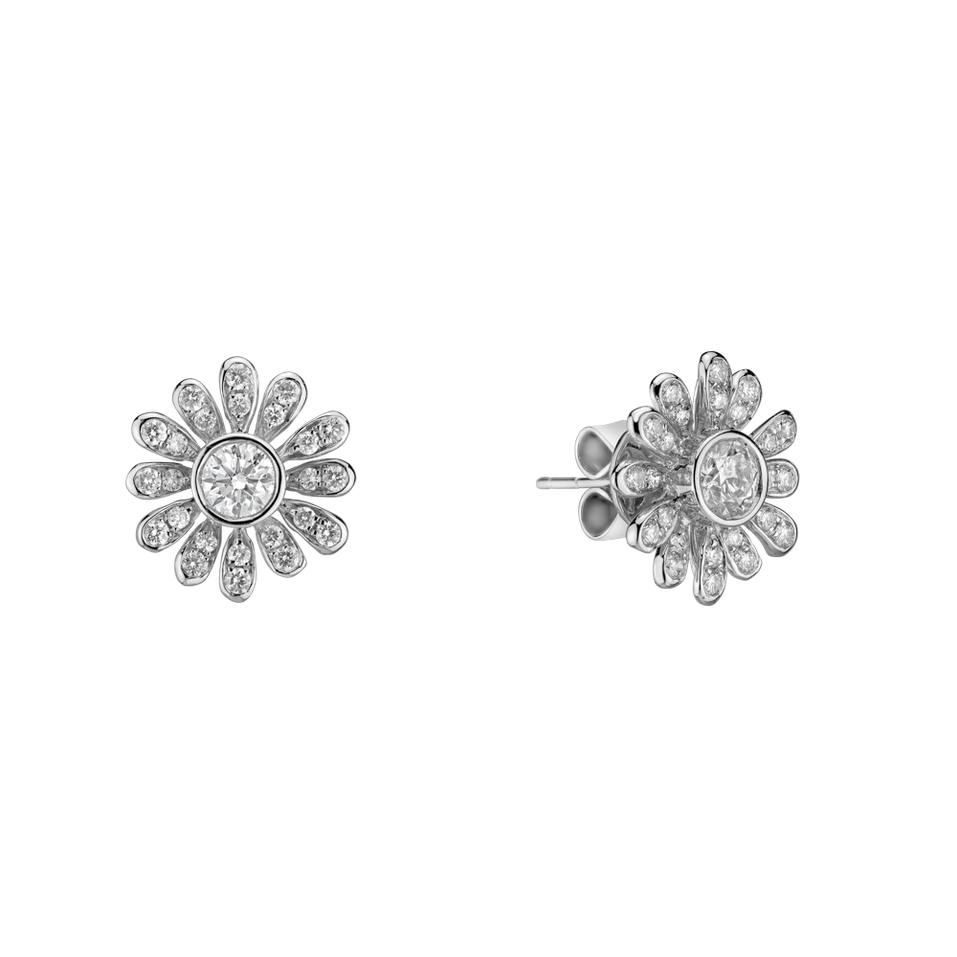 Náušnice s diamantmi Flower Carrie