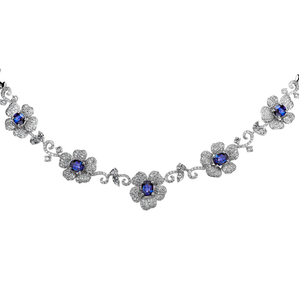 Náhrdelník s diamantmi a zafírmi Neptune