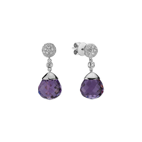 Náušnice s ametystom diamantmi Gianpaola