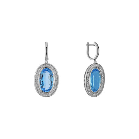 Náušnice s topásom a diamantmi Melissa