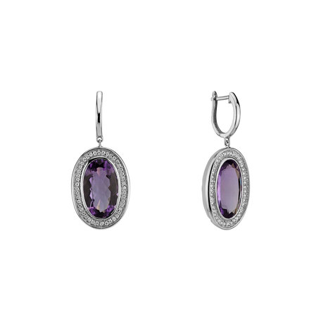 Náušnice s ametystom diamantmi Melissa