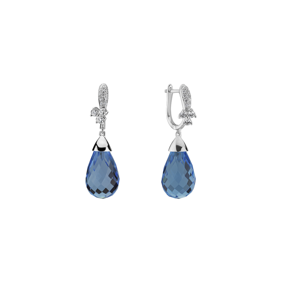 Náušnice s topásom a diamantmi Nena