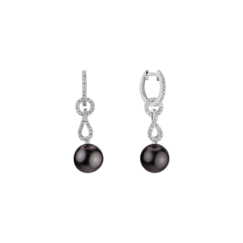 Náušnice s perlou a diamantmi Sirens Night