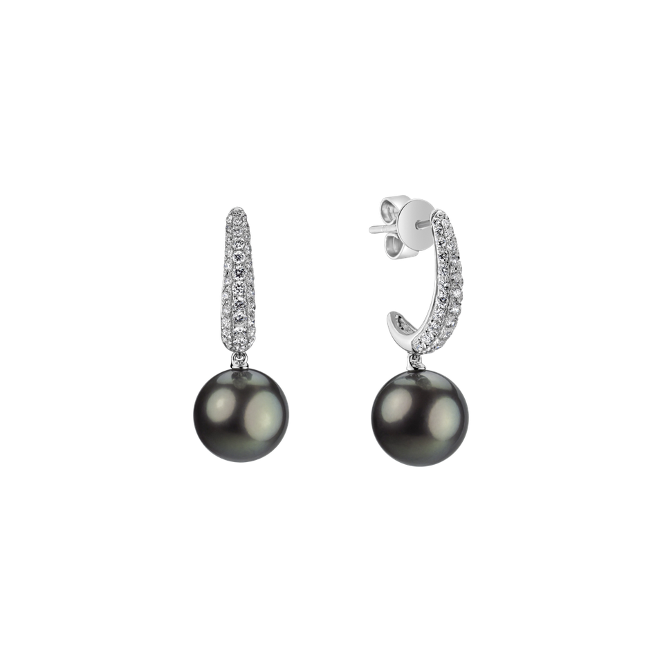Náušnice s perlou a diamantmi Pearl Poem