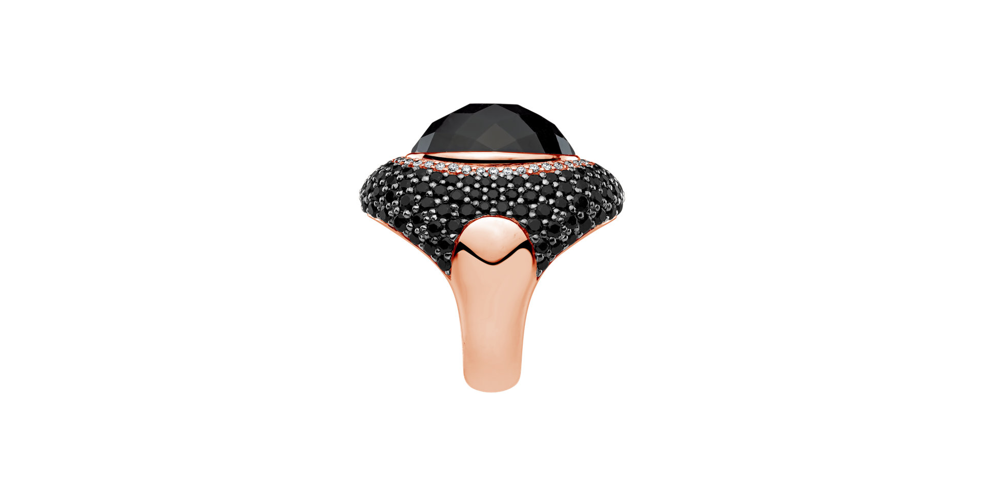 Prsteň s granátom, diamantmi a zafírmi Carnation Café