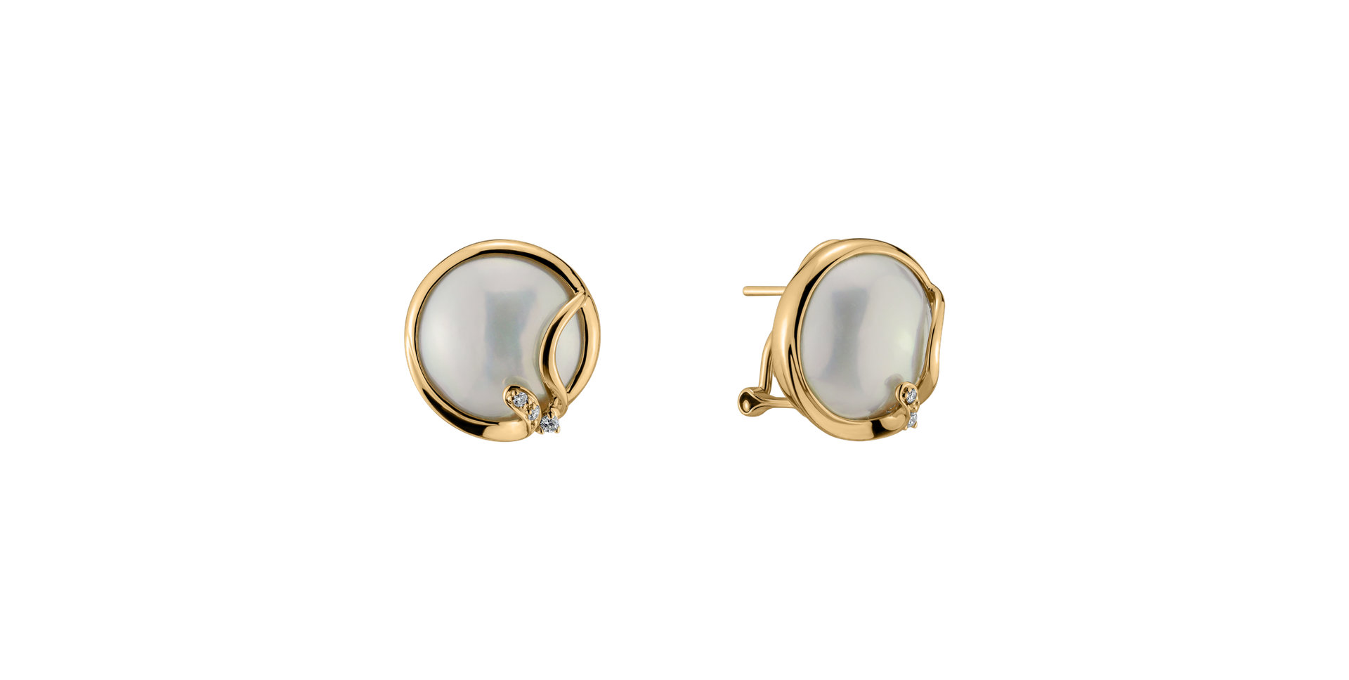 Náušnice s perlou a diamantom Dazzling Ocean