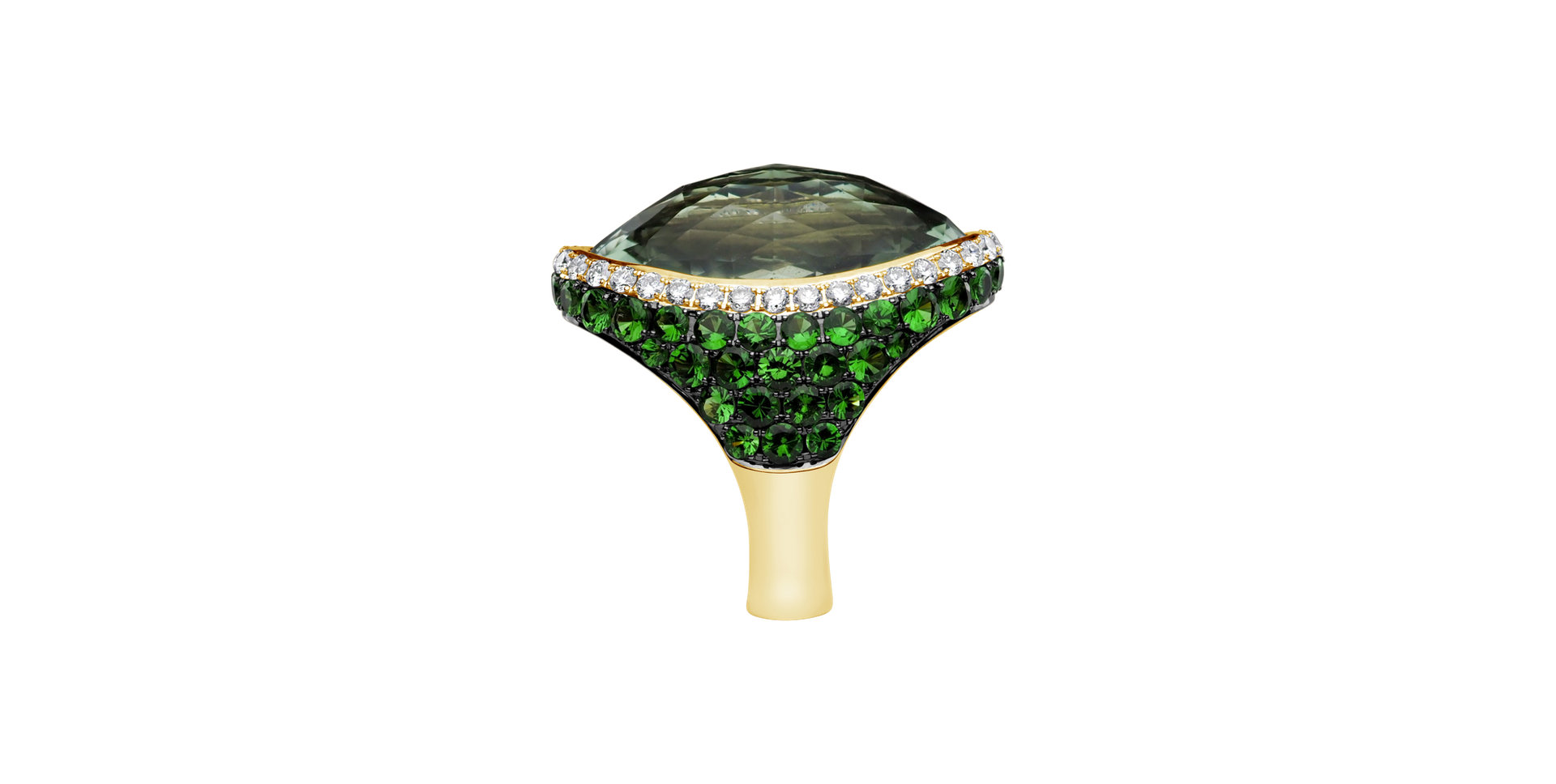 Prsteň s diamantmi, ametystom a granátmi Darcie