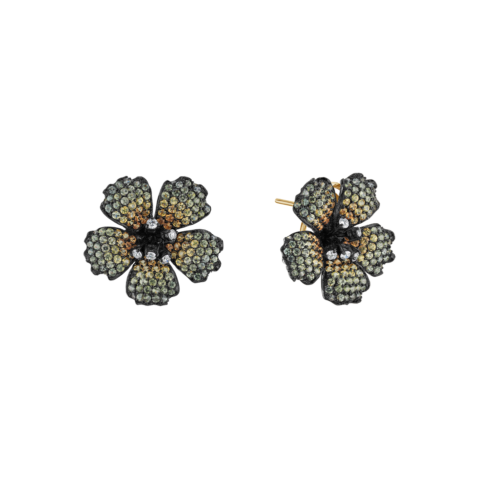 Náušnice s diamantmi a zafírmi Flossie