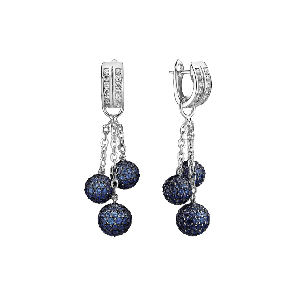 Náušnice s diamantmi a zafírmi Daine