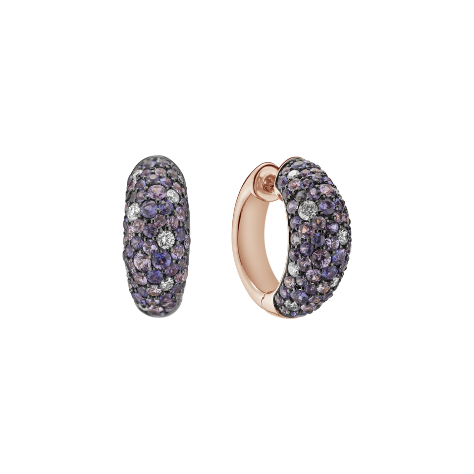 Náušnice s diamantmi a zafírmi Galaxy Fantasy